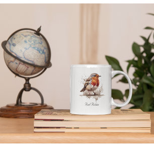 Caneca De Café Em Dois Tons Tordo de Jardim Encantador, personalizado
