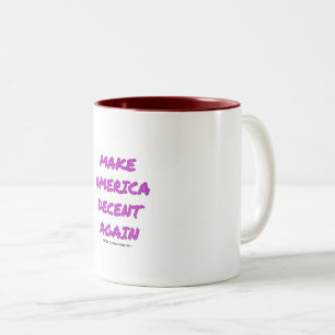 Caneca De Café Em Dois Tons Torne a América Decente Novamente