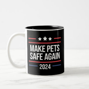 Caneca De Café Em Dois Tons Torne os Animais de Estimação Seguros Novamente Di