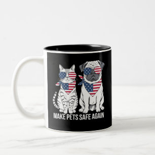 Caneca De Café Em Dois Tons Torne Os Animais Seguros Novamente Trump Harris De