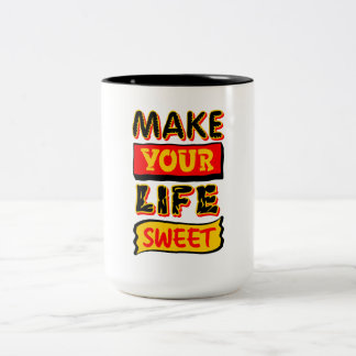 Caneca De Café Em Dois Tons Torne Sua Vida Doce