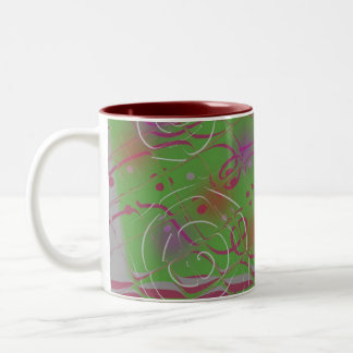 Caneca De Café Em Dois Tons Torno Abstrato Moderno