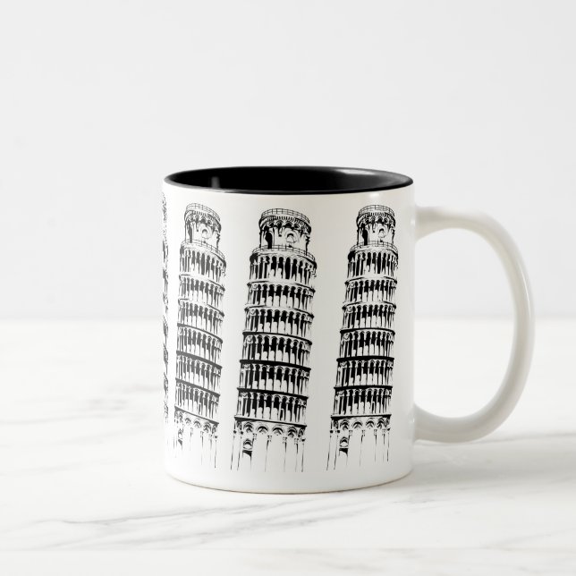 Caneca De Café Em Dois Tons Torre inclinada de Pisa (Direita)