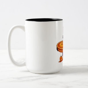 Caneca De Café Em Dois Tons Torta de Abóbora de Chef Lobisomem Halloween