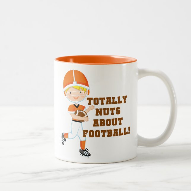 Caneca De Café Em Dois Tons Totalmente Loucos Sobre Futebol (Direita)