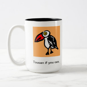 Caneca De Café Em Dois Tons Toucan se você pode agredir