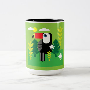 Caneca De Café Em Dois Tons Toucan Tropical Bird