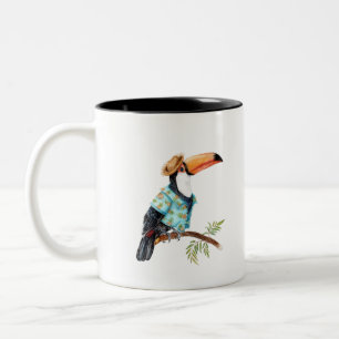Caneca De Café Em Dois Tons Toucano na camisa do Havaí