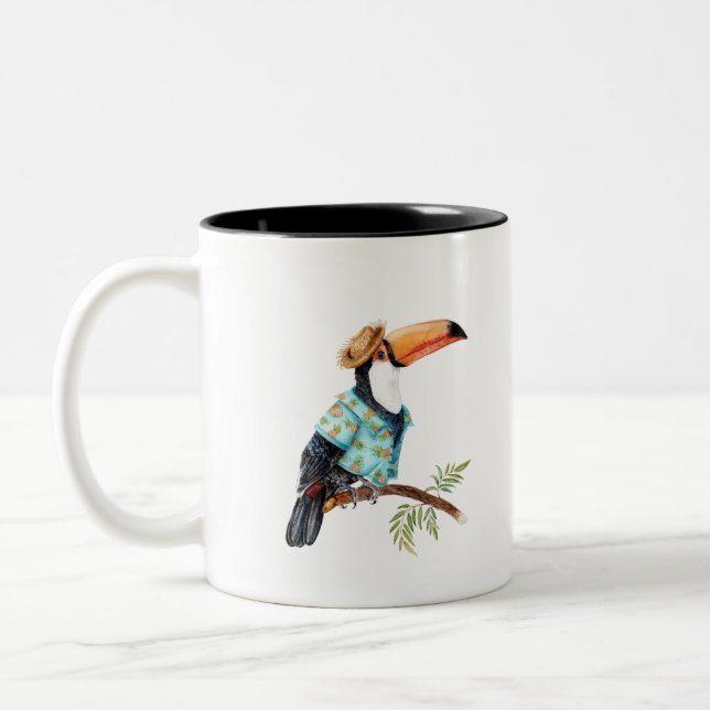 Caneca De Café Em Dois Tons Toucano na camisa do Havaí (Esquerda)