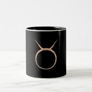 Caneca De Café Em Dois Tons TOURO O Touro Rosa Ouro Astrologia Zodíaco