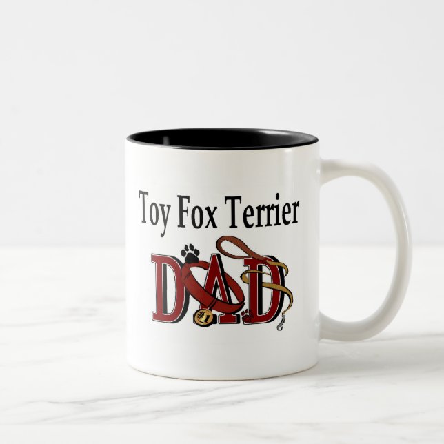Caneca De Café Em Dois Tons Toy Fox Terrier Pai Mug (Direita)