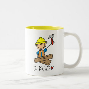 Caneca De Café Em Dois Tons Trabalhador da construção eu construo t-shirt e