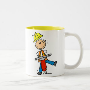 Caneca De Café Em Dois Tons Trabalhador da Construção I Constrói Camisetas e P