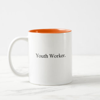 Caneca De Café Em Dois Tons trabalhador da juventude, defensor da juventude, p
