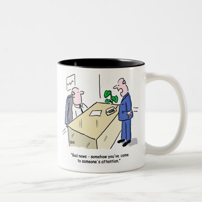 Caneca De Café Em Dois Tons Trabalhador Engraçado do Office (Direita)