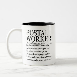 Caneca De Café Em Dois Tons Trabalhador Postal
