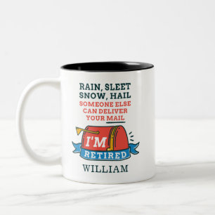 Caneca De Café Em Dois Tons Trabalhador Postal Personalizado com Neve em Chuva