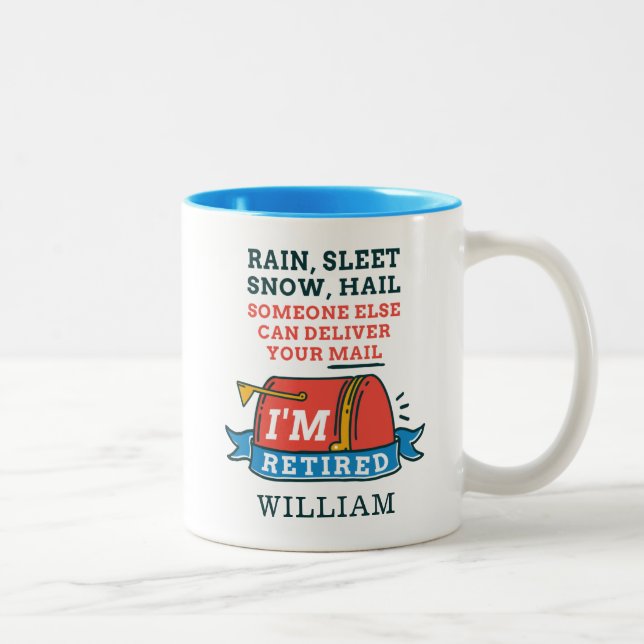 Caneca De Café Em Dois Tons Trabalhador Postal Personalizado com Neve em Chuva (Direita)