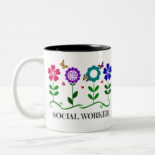 Caneca De Café Em Dois Tons Trabalhador Social (Esquerda)