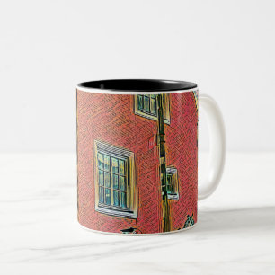 Caneca De Café Em Dois Tons Trabalho de arte de bicicleta retroativa