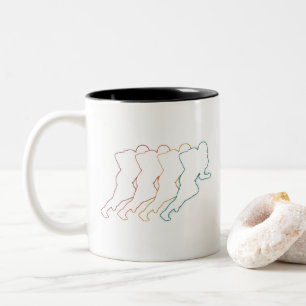 Caneca De Café Em Dois Tons Trabalho de arte de futebol americano retrô