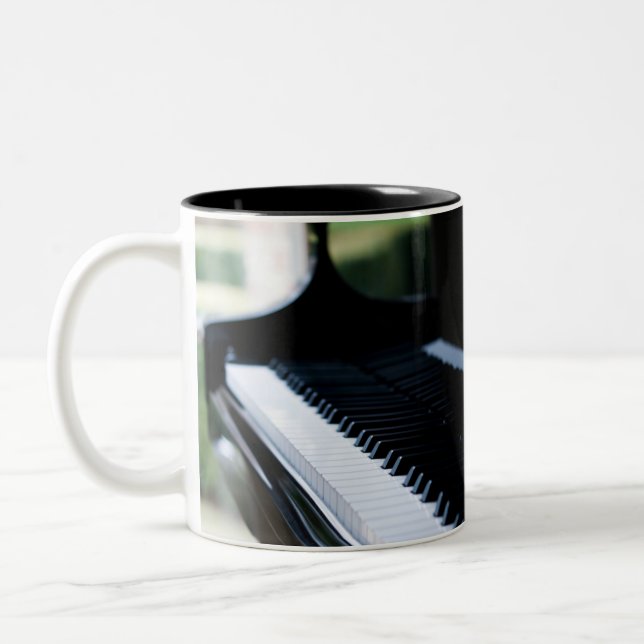 Caneca De Café Em Dois Tons Trabalho de arte de Piano Bonito (Esquerda)