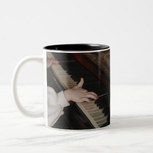 Caneca De Café Em Dois Tons Trabalho de arte de Piano Incrível