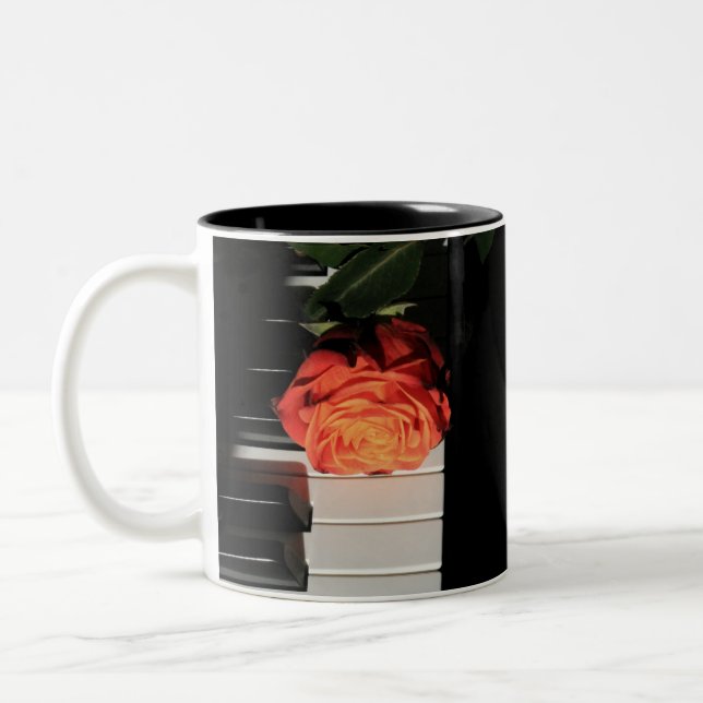 Caneca De Café Em Dois Tons Trabalho de arte de Piano Incrível (Esquerda)