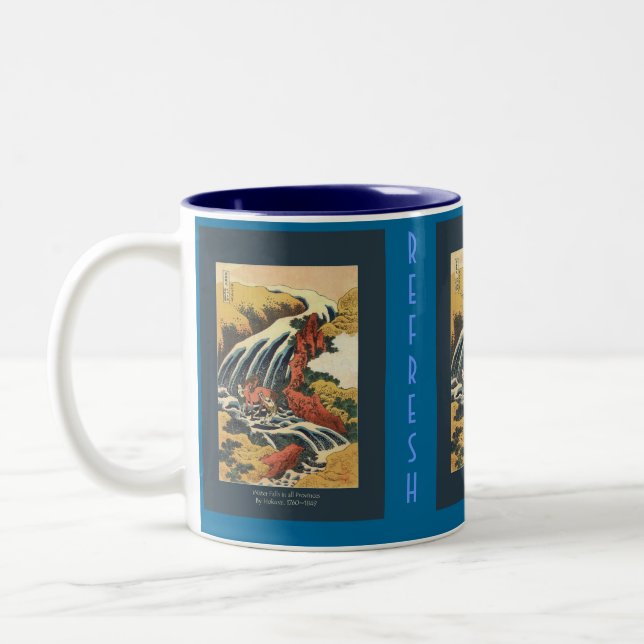 Caneca De Café Em Dois Tons TRABALHO DE ARTE Japonês HOKUSAI (Esquerda)