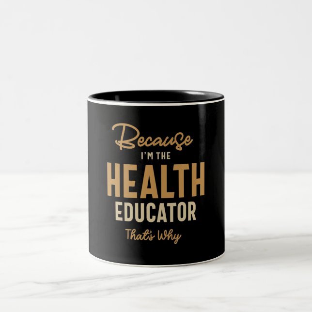 Caneca De Café Em Dois Tons Trabalho de Educador de Saúde Trabalho Aniversário (Centro)