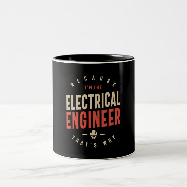 Caneca De Café Em Dois Tons Trabalho de Engenheiro Elétrico Trabalhador de Ani (Centro)