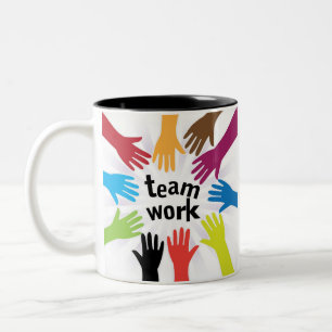 Caneca De Café Em Dois Tons Trabalho em equipe