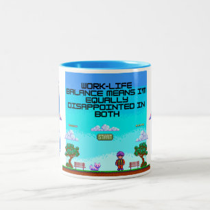 Caneca De Café Em Dois Tons Trabalho Equilíbrio Da Vida Útil   Office Sarcasm 