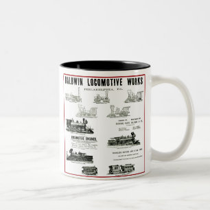 Caneca De Café Em Dois Tons Trabalhos da locomotiva de Baldwin