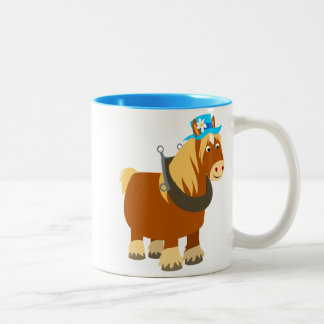 Caneca De Café Em Dois Tons Traço de cartoon breton Mug de cavalo bretão