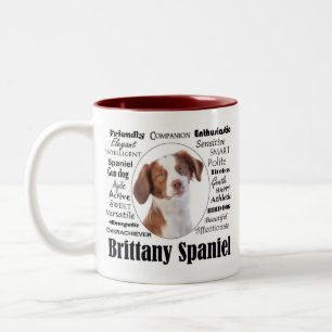 Caneca De Café Em Dois Tons Traços Brittany Spaniel