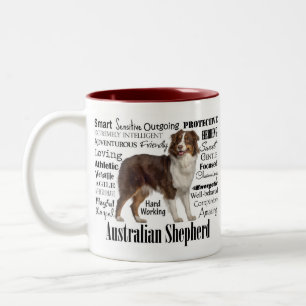 Caneca De Café Em Dois Tons Traços de Shepherd Vermelho Australiano