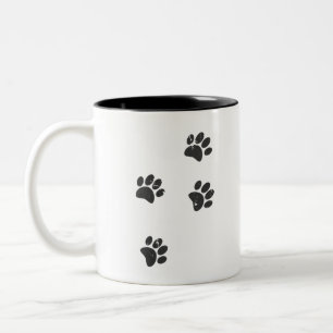 Caneca De Café Em Dois Tons Traços de Traços de Cachorro Distressos