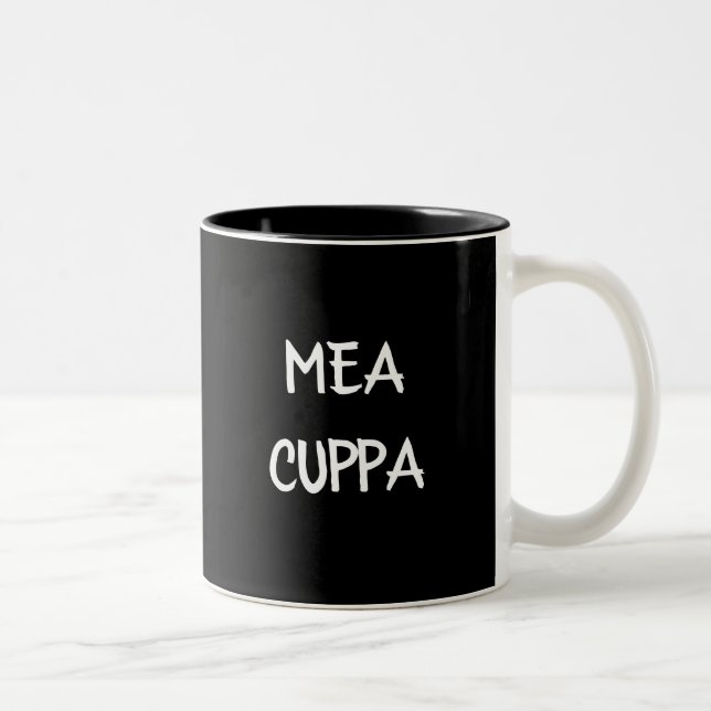 Caneca De Café Em Dois Tons Tradicional Latim Mea Cuppa (Direita)