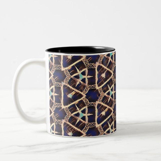 Caneca De Café Em Dois Tons traditional pattern (Esquerda)