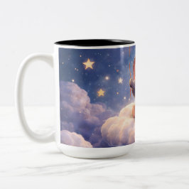 Caneca De Café Em Dois Tons Traga o elefante e as estrelas da meia-noite, dois