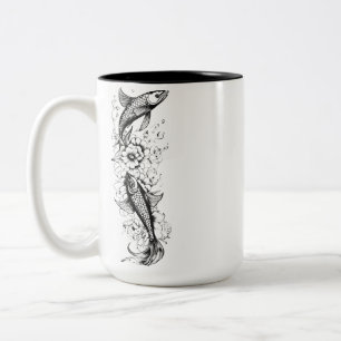 Caneca De Café Em Dois Tons Tranquil Koi Pond Mug De Dois Tons - 15 Oz