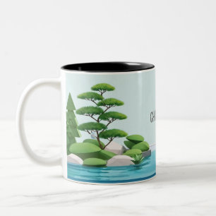 Caneca De Café Em Dois Tons Tranquil Zen Garden Mug