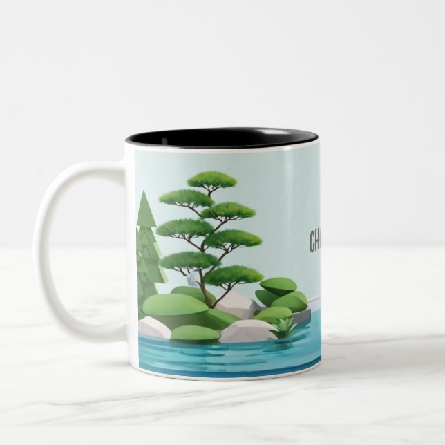 Caneca De Café Em Dois Tons Tranquil Zen Garden Mug (Esquerda)