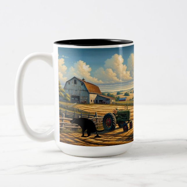 Caneca De Café Em Dois Tons Tranquilidade da Fazenda russa (Esquerda)