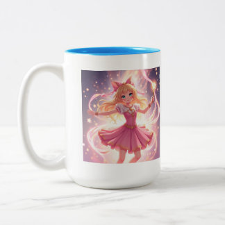 Caneca De Café Em Dois Tons Transformação de Garota Mágica
