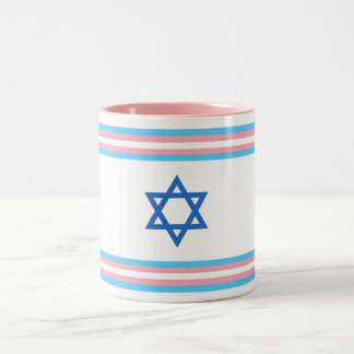 Caneca De Café Em Dois Tons Transgender Israel Pride Flag