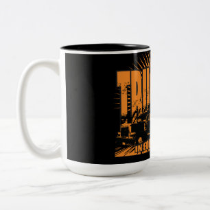 Caneca De Café Em Dois Tons Transporte de longa distância por caminhões