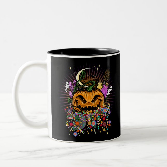 Caneca De Café Em Dois Tons Tratamentos de Halloween (Esquerda)