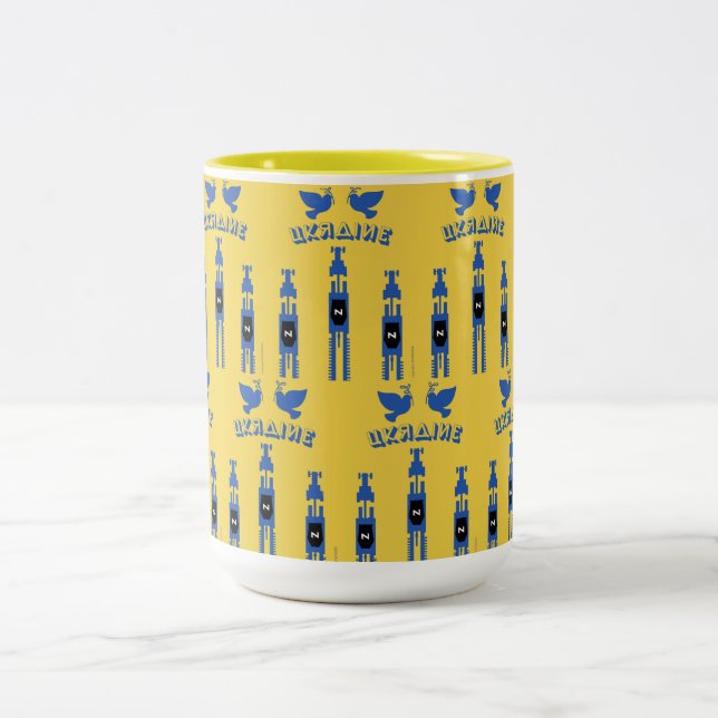 Caneca De Café Em Dois Tons Tratores E Tanques Da Ucrânia Latino (Centro)